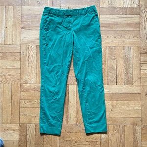 J. Crew Green Cafe Capri Pants